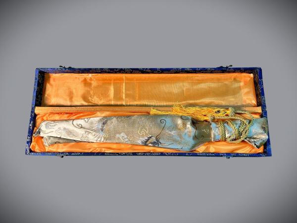 Musashiichi Tanto mit 12-mal gefalteter Damast Klinge Feng Lin Handgeschmiedetes Samurai Schwert